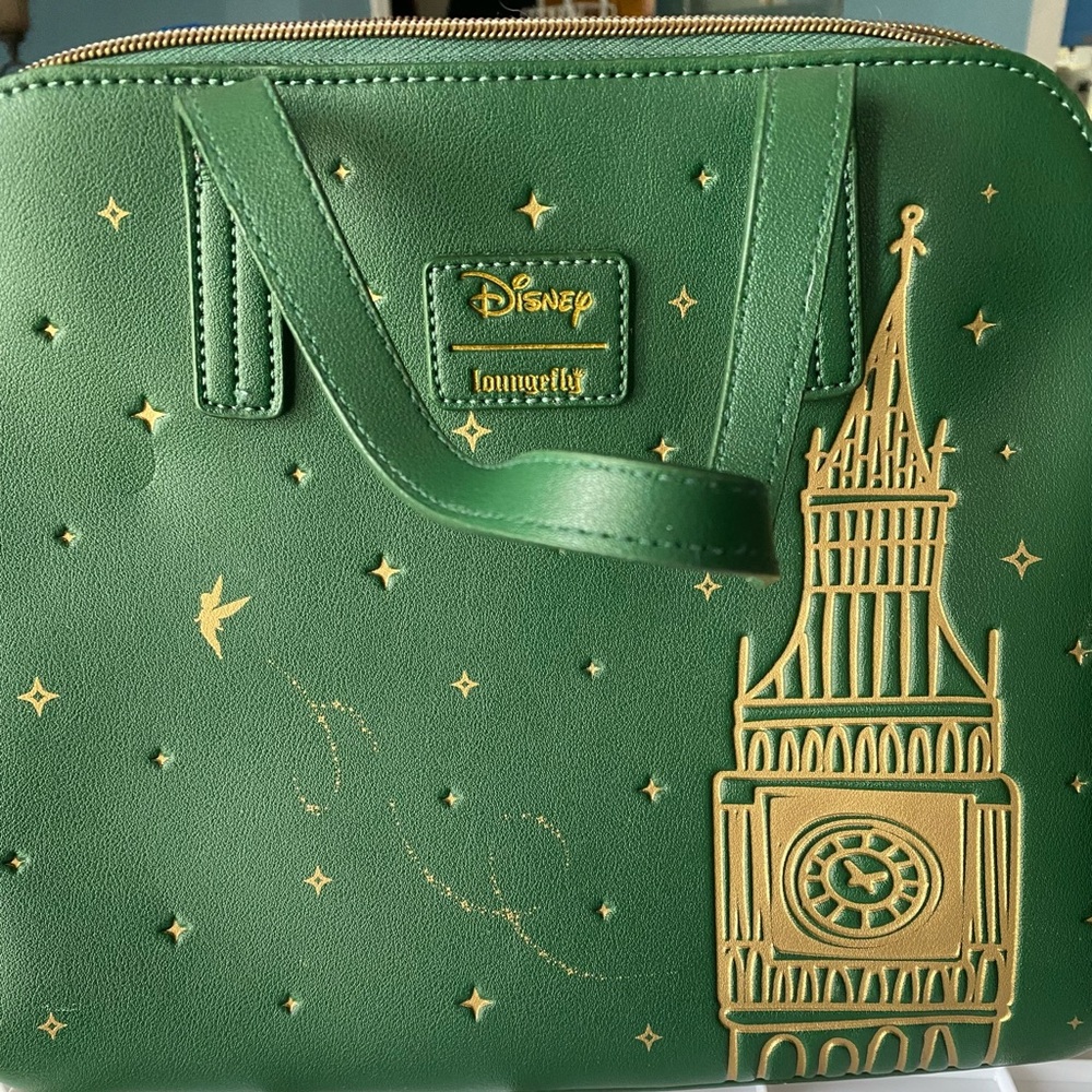 Disney Loungefly Peter Pan Tinkerbell Green and Gold Women's Bag